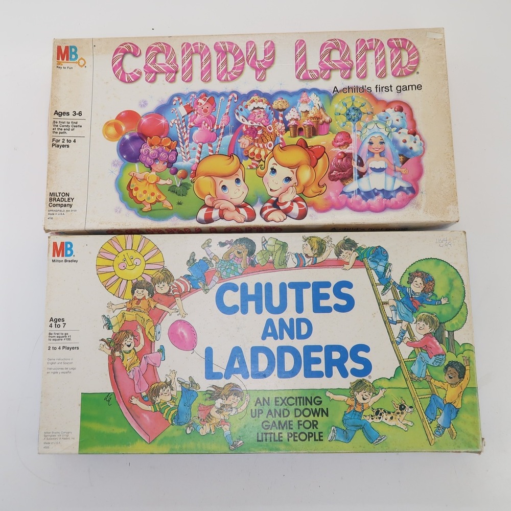 Vintage Candy Land 1984 & Chutes and Ladder 1979 Board Game Milton Bradley